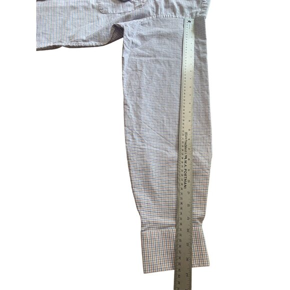 Chaps Mens Checkered Button-Up Long-Sleeve Shirt Size 17-17.5  36-37 - Picture 10 of 13